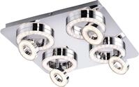 JUST LIGHT Deckenleuchte "TIM", grau (chromfarben), 8, H: 13cm, 1 Stk., Leuchten,