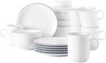 Geschirr-Set SELTMANN WEIDEN "Fr&uuml;hst&uuml;cks-Set Compact Blaurand 18er Set wei&szlig;-blau",