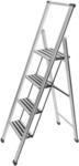 Trittleiter WENKO "Modell Alu-Design", silber (silberfarben, schwarz), B:44cm H:153cm