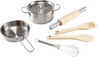 Kinder-K&uuml;chenset HAPE "Kochset f&uuml;r K&uuml;chenchefs", silber (natur, altsilberfarben),