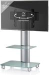 Wohnzimmertisch VCM "TV Standfu&szlig; St&auml;nder Rack Alu Glas Rollen Blino ZW", gr&uuml;n