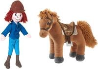 Kuscheltier HEUNEC "Tina & Pferd Amadeus", braun (braun, blau), Pl&uuml;schfiguren,