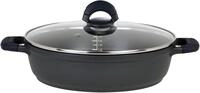 Servierpfanne GSW "SilcoGuss noir", schwarz, H:7,5cm &Oslash;:28cm, Pfannen, Servierpfanne,