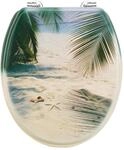 WC-Sitz CORNAT "Palmen am Strand WC Sitz Dekor", dekor, B:38cm L:43,5cm, MDF -