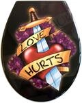WC-Sitz ADOB "Love Hurts", bunt (schwarz, bunt), B:37cm H:5cm L:44cm, Duroplast,