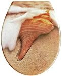 WC-Sitz ADOB "Strand", beige (beige, braun), B:37cm H:5cm L:44cm, Duroplast,