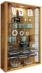 Wandregal VCM "Wandvitrine H&auml;ngevitrine Glasvitrine Vitrosa Mini", braun (buche),