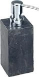 Seifenspender WENKO "Slate Rock", grau, B:8,2cm H:17cm T:8,2cm, Polyresin