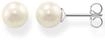 Perlenohrringe THOMAS SABO "Perlenohrstecker Klein", bunt (silberfarben, wei&szlig;),