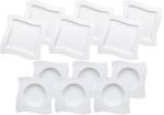 Geschirr-Set VILLEROY & BOCH "Tafelservice NewWave 12er Set wei&szlig;", wei&szlig;, 12,