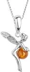 Kette mit Anh&auml;nger OSTSEE-SCHMUCK "- Elfe - Silber 925/000 - Bernstein" Gr. 42,