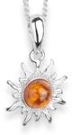 Kette mit Anh&auml;nger OSTSEE-SCHMUCK "- Sonne 14 mm - Silber 925/000 - Bernstein" Gr.