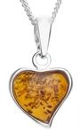 Kette mit Anh&auml;nger OSTSEE-SCHMUCK "- Herz - Silber 925/000 - Bernstein" Gr. 42,