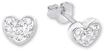 Paar Ohrstecker AMOR "Herzen", silber (silberfarben, kristallwei&szlig;, kristallwei&szlig;),