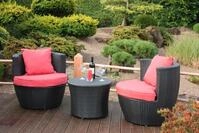 Balkonset GARDEN PLEASURE, schwarz, Polyrattan, Sitzm&ouml;bel-Sets, Balkonset, inkl.