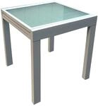 Gartentisch GARDEN PLEASURE "LOLA", grau (grau, grau), H:75cm, Aluminium;Wellenglas,