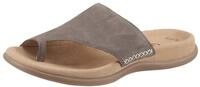 Zehentrenner GABOR, Damen, Gr. 45 (10), grau (taupe), Nubukleder, Schuhe
