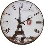 Wanduhr "Eiffelturm II", beige (wei&szlig;), B:33,8cm H:4cm T:4cm, MYFLAIR M&Ouml;BEL &