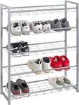Schuhregal HAKU "Schuhaufbewahrung", grau, B:80cm H:106cm T:30cm, Metall, Stahl,