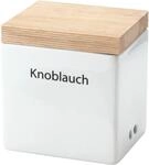 Vorratsdose CONTINENTA, wei&szlig;, B:12cm H:15,5cm L:14cm, Holz teilmassiv, Keramik,
