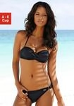 B&uuml;gel-Bandeau-Bikini-Top LASCANA "Italy", Damen, Gr. 42, Cup C, schwarz, Microfaser,