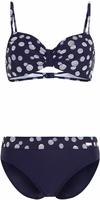 B&uuml;gel-Bikini LASCANA, Damen, Gr. 38, Cup C, blau (marine, wei&szlig;), Polyamid,