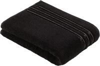 Badetuch VOSSEN "Cult de Luxe", schwarz, B:67cm L:140cm, Walkfrottee, Walkfrottee,