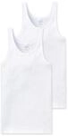 Unterhemd SCHIESSER "Unterhemd ESSENTIALS 2er Pack", Herren, Gr. M, N-Gr, wei&szlig;,