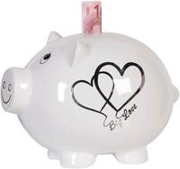 Dekoobjekt CASABLANCA BY GILDE "Sparschwein Big Love", silber (wei&szlig;, silberfarben),