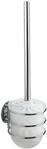 WC-Garnitur WENKO, grau (chromfarben), B:11,5cm H:37,5cm L:10cm, Kunststoff, Stahl,