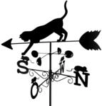 Wetterfahne WENKO "Katze", schwarz, B:50cm H:170cm L:40cm, Metall,...