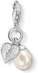Charm-Einh&auml;nger THOMAS SABO "Fl&uuml;gel mit Perle", silberfarben, Charms, Perlen,