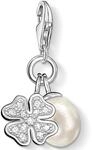 Charm-Einh&auml;nger THOMAS SABO "Kleeblatt mit Perle, 0831-167-14", bunt (silberfarben,
