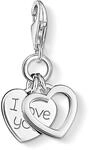 Charm-Einh&auml;nger THOMAS SABO "Herzen I LOVE YOU", silber (silberfarben), Charms,