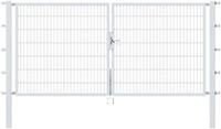 Zaundoppelt&uuml;r ALBERTS "Flexo", silber (silberfarben), B:300cm H:140cm, Stahl, Tore,