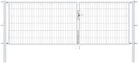 Zaundoppelt&uuml;r ALBERTS "Flexo", silber (silberfarben), B:350cm H:120cm, Stahl, Tore,