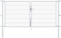 Zaundoppelt&uuml;r ALBERTS "Flexo", silber (silberfarben), B:250cm H:120cm, Stahl, Tore,