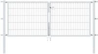 Zaundoppelt&uuml;r ALBERTS "Flexo", silber (silberfarben), B:250cm H:100cm, Stahl, Tore,