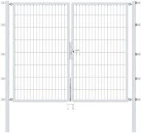 Zaundoppelt&uuml;r ALBERTS "Flexo", silber (feuerverzinkt), B:200cm H:160cm, Stahl, Tore,