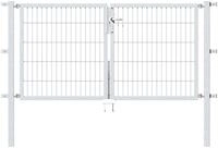 Zaundoppelt&uuml;r ALBERTS "Flexo", silber (feuerverzinkt), B:200cm H:100cm, Stahl, Tore,