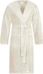 Unisex-Bademantel VOSSEN "Lynn" Gr. XS, wei&szlig; (ivory), L:120cm, Wirkvelours,