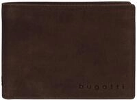 Geldb&ouml;rse BUGATTI "VOLO", Herren, braun, Leder, leicht gl&auml;nzend, unifarben,