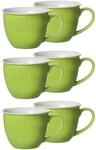 Tasse RITZENHOFF & BREKER "Jumbotassen Doppio 350 ml 6er Set", gr&uuml;n, Porzellan,