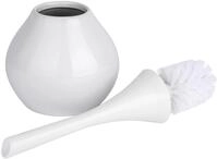 WC-Garnitur WENKO "Flakon", wei&szlig;, L:17cm, Keramik, Kunststoff, Reinigungsb&uuml;rsten,