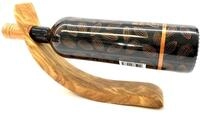 Weinflaschenhalter OLIVENHOLZ-ERLEBEN "Mond aus Olivenholz", braun (holzfarben),