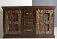 Sideboard SIT "Pontevedra aus Altholz mit Schnitzereien", braun, B:150cm H:90cm