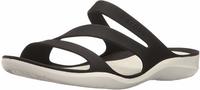 Badepantolette CROCS "Swiftwater Sandal", Damen, Gr. 41, schwarz (schwarz wei&szlig;),