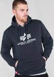 Kapuzensweatshirt ALPHA INDUSTRIES "Basic Hoody", Herren, Gr. S, blau (navy),