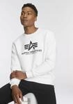 Sweatshirt ALPHA INDUSTRIES "Basic Sweater", Herren, Gr. XL, wei&szlig;, angeraute