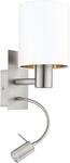 EGLO Wandleuchte "PASTERI Wandlampe - Stahl - E27;LED - 1X40W;1X3,8W - IP20", silber